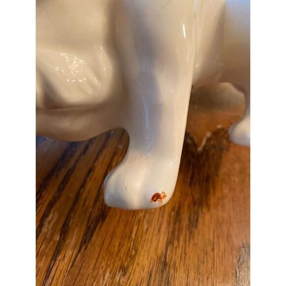 Vintage Ceramic Lion Figurine White Glossy Finish Handcrafted Decorative Piece 1 - Picture 7 of 11
